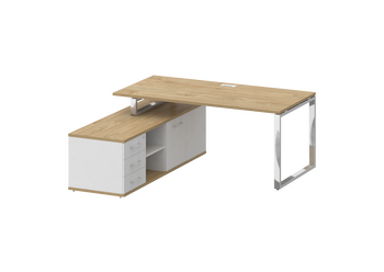 Стол руководителя с опорной греденцией, левый SHIFT SK.SRG-180 (L) 1800*1800*753